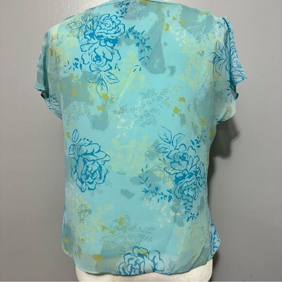 Apostrophe petite vintage silky floral top with light sleeve size 12P - Picture 5 of 7